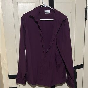 Calvin Klein Purple Button-Up Shirt